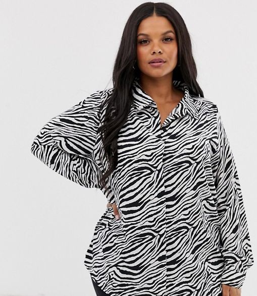 Brave Soul London Zebra Print Long Sleeve Shirt Size M RRP £29.99 CLEARANCE XL £2.99 or 2 for £5